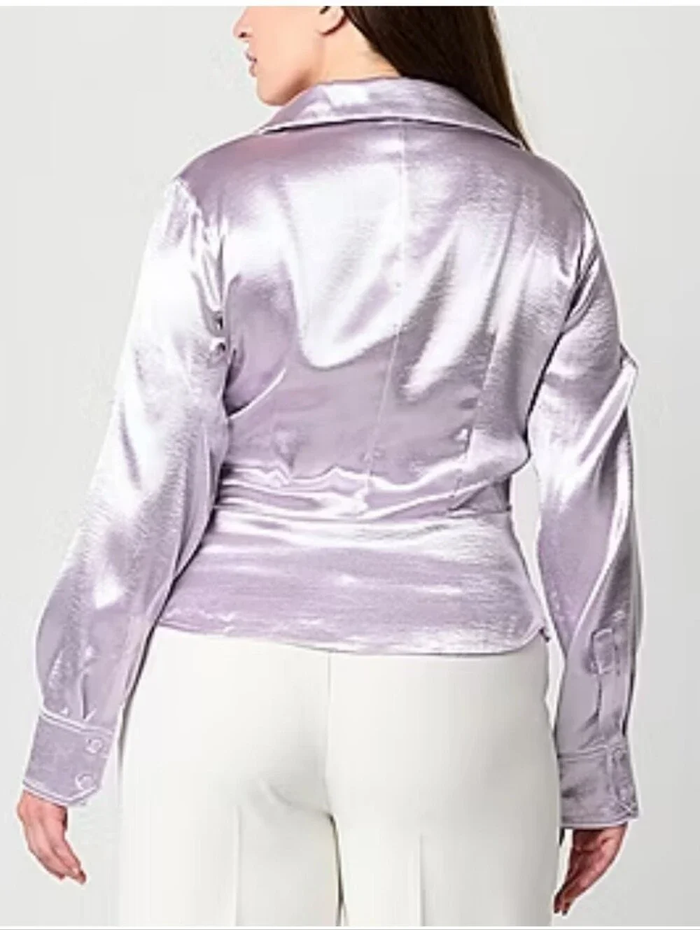 Worthington Long Sleeve Satin Blouse
